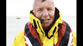 James Mangan in lifeboat kit