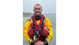 Berwick-upon-Tweed RNLI newly qualified crew member James Bird in full RNLI kit