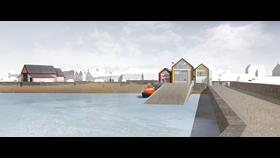 An architect illustration of the new lifeboat station building in Anstruther