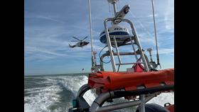 Walmer's Atlantic 85 with HM Coastguard helicopter.