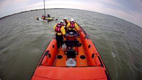 Whitstable lifeboat assists the catamaran off seasalter on Sunday afternoon