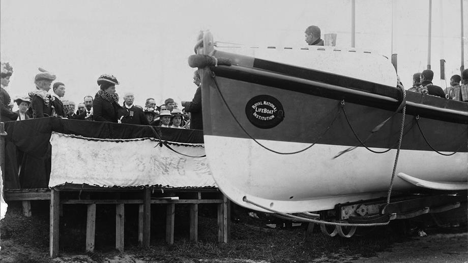 Princess Mary of Battenburg attending the naming ceremony of RNLI lifeboat Queen Victoria in 1887