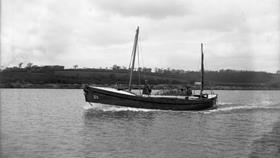 Black and white image of Reserve lifeboat (Caister), Jose Neville, while on trials