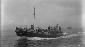 Black and white image of Selsey lifeboat, Canadian Pacific