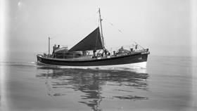 Black and white image of Bembridge lifeboat, Jesse Lumb, while on trials (Photo 2)