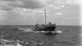 Black and white image of Bembridge lifeboat, Jesse Lumb, while on trials (Photo 1)