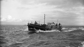 Black and white image of The Lizard lifeboat, Duke of Cornwall (Civil Service No.33), while on trials