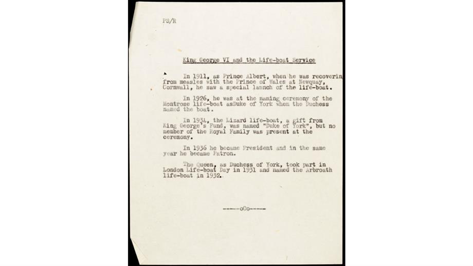 King George VI and the lifeboat service