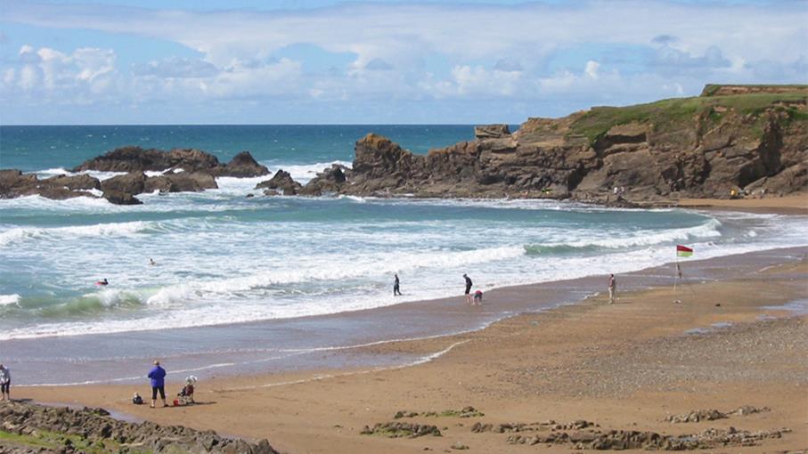 Crooklets Beach at Bude in Cornwall is an RNLI lifeguarded beach.