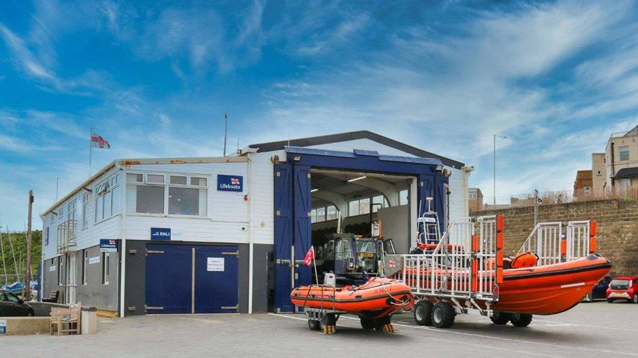 RNLI Margate Station with A85 and Dclass outside the front