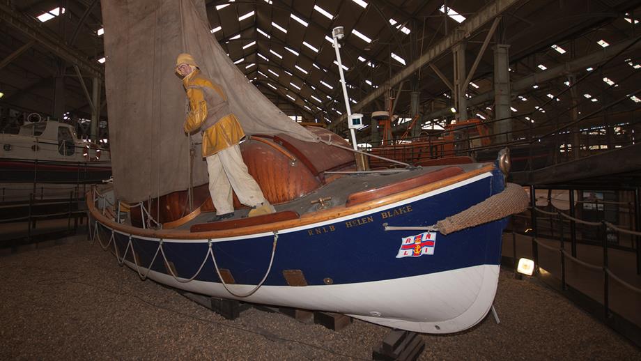 Helen Blake lifeboat at The Historic Lifeboat Collection in Chatham, Kent.