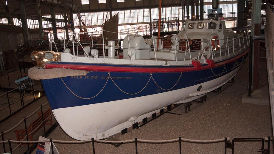 St Cybl lifeboat at The Historic Lifeboat Collection in Chatham, Kent.