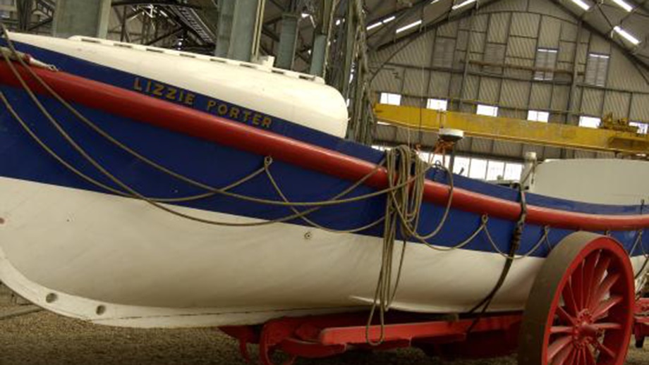 Lizzie Porter lifeboat at The Historic Lifeboat Collection in Chatham, Kent.