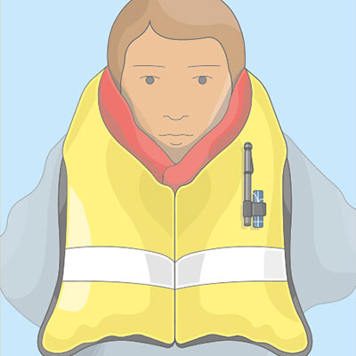 Graphic showing level 150 lifejacket