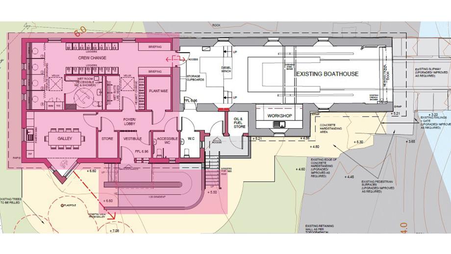 Architectural drawings of the modernised Kirkcudbright Lifeboat Station.
