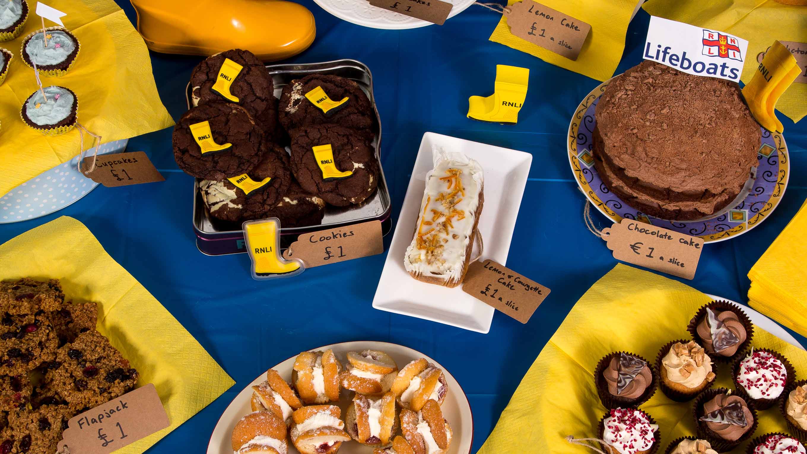 A selection of cakes from an RNLI bake sale
