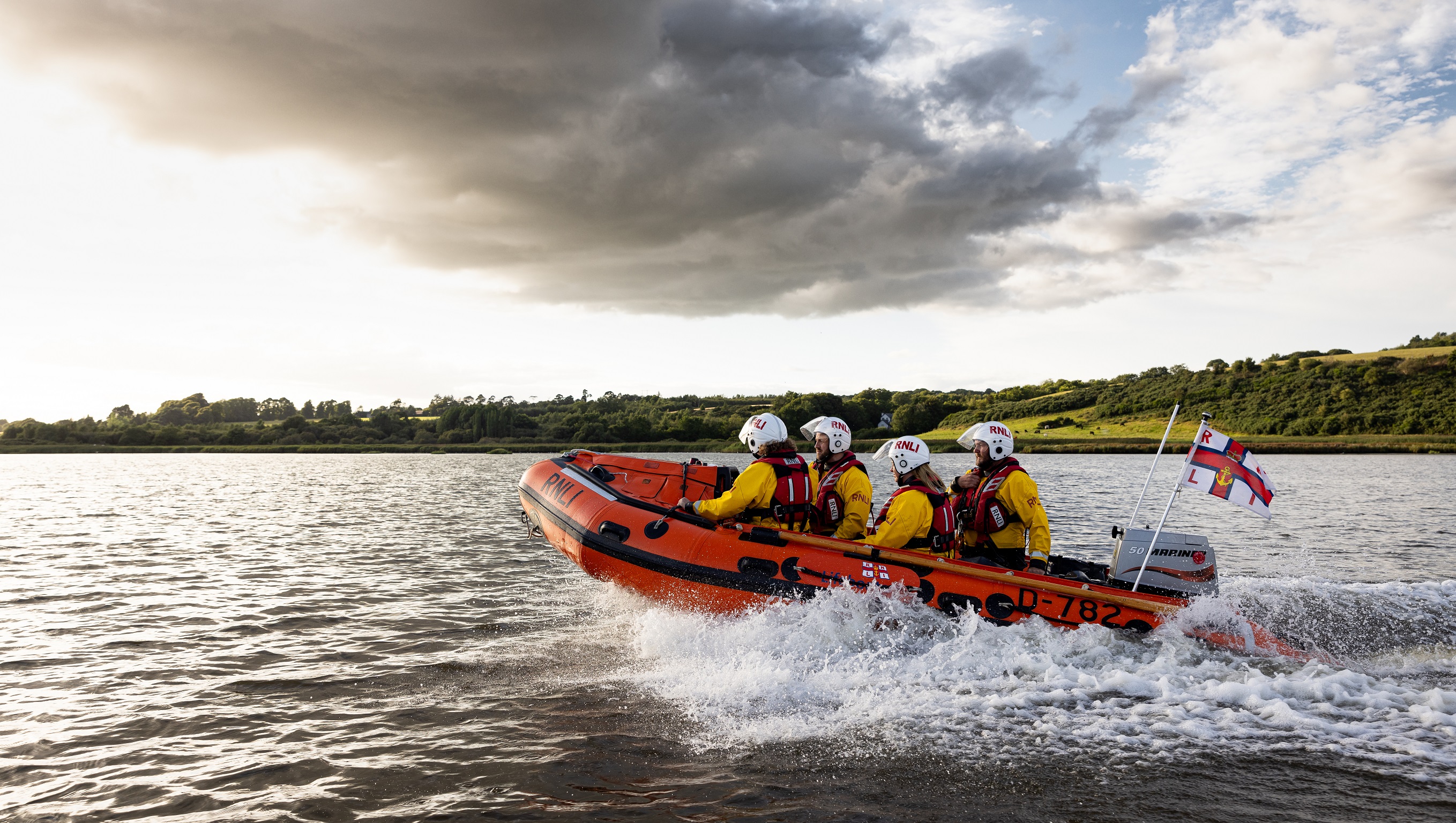 Wexford crew onboard their D class lifeboat Alfred William Newman