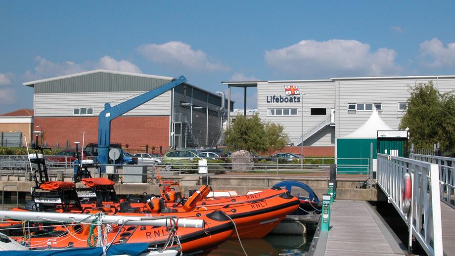 The RNLI Inshore Lifeboat Centre at Cowes on the Isle of Wight