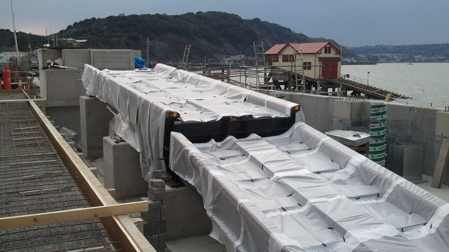 Construction of The Mumbles new Tamar class boathouse and slipway