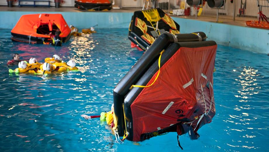 Crew members taking part in a training exercise